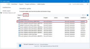 installing update KB4512941 on Windows 10