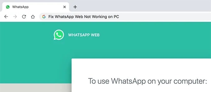Whatsapp Web Not Working