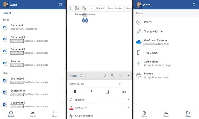 Microsoft Word Free App: Android & iOS