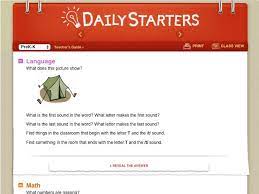 Daily Starters page