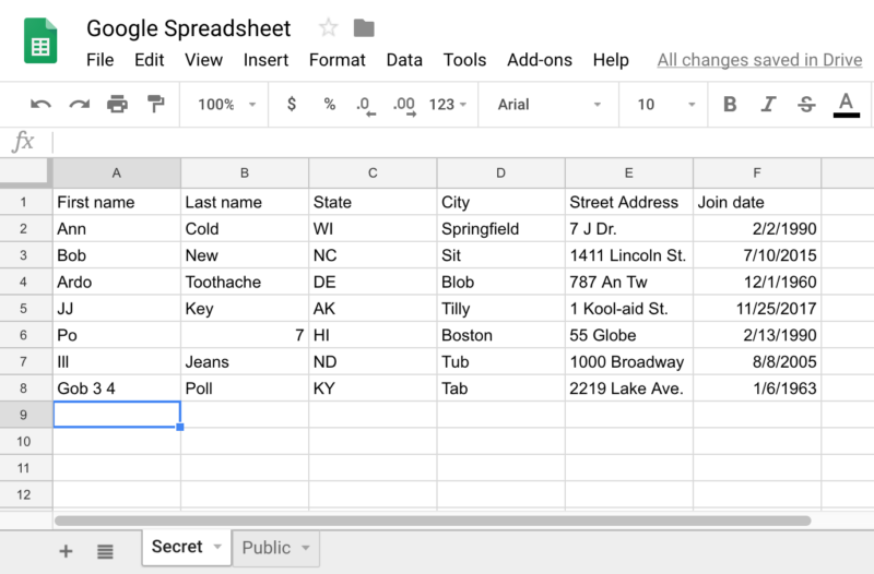 Google Spreadsheets