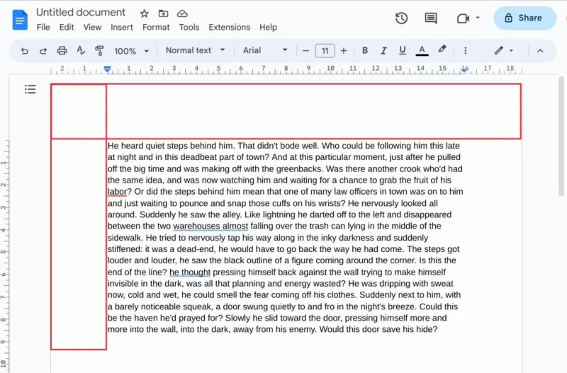 Advice for how to change margins in Google Docs