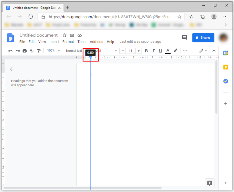 On a mobile device, how to change margins in Google Docs