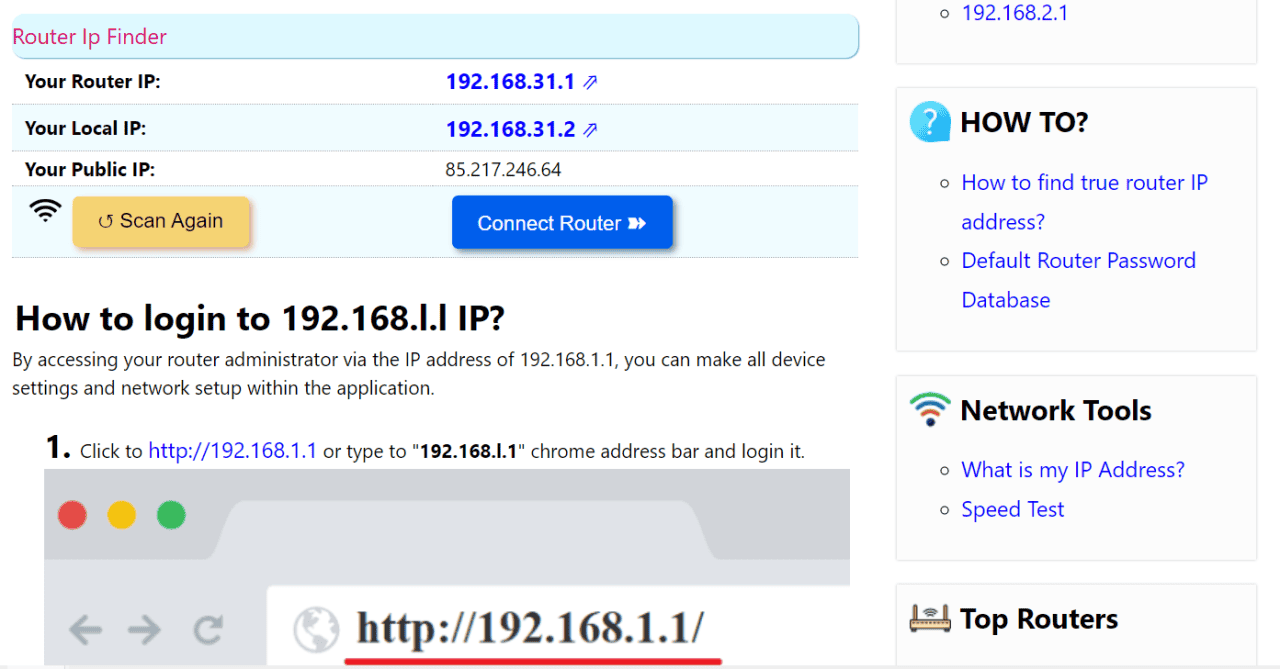 192.168.1.1 IP address